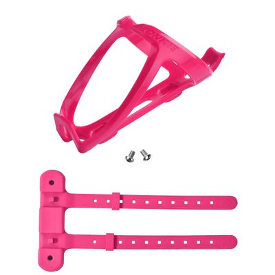 ZONKIE Bicycle Bottle Cages, Plastic Bike Bottle Holder with Cage Mounting Base (Pink)