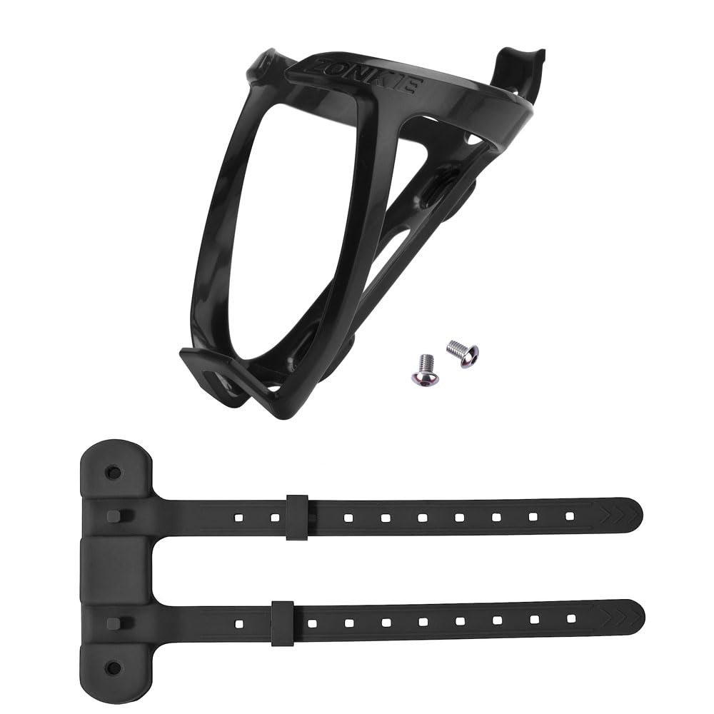 Bicycle Bottle Cages, Plastic Bike Bottle Holder with Cage Mounting Base (Black)