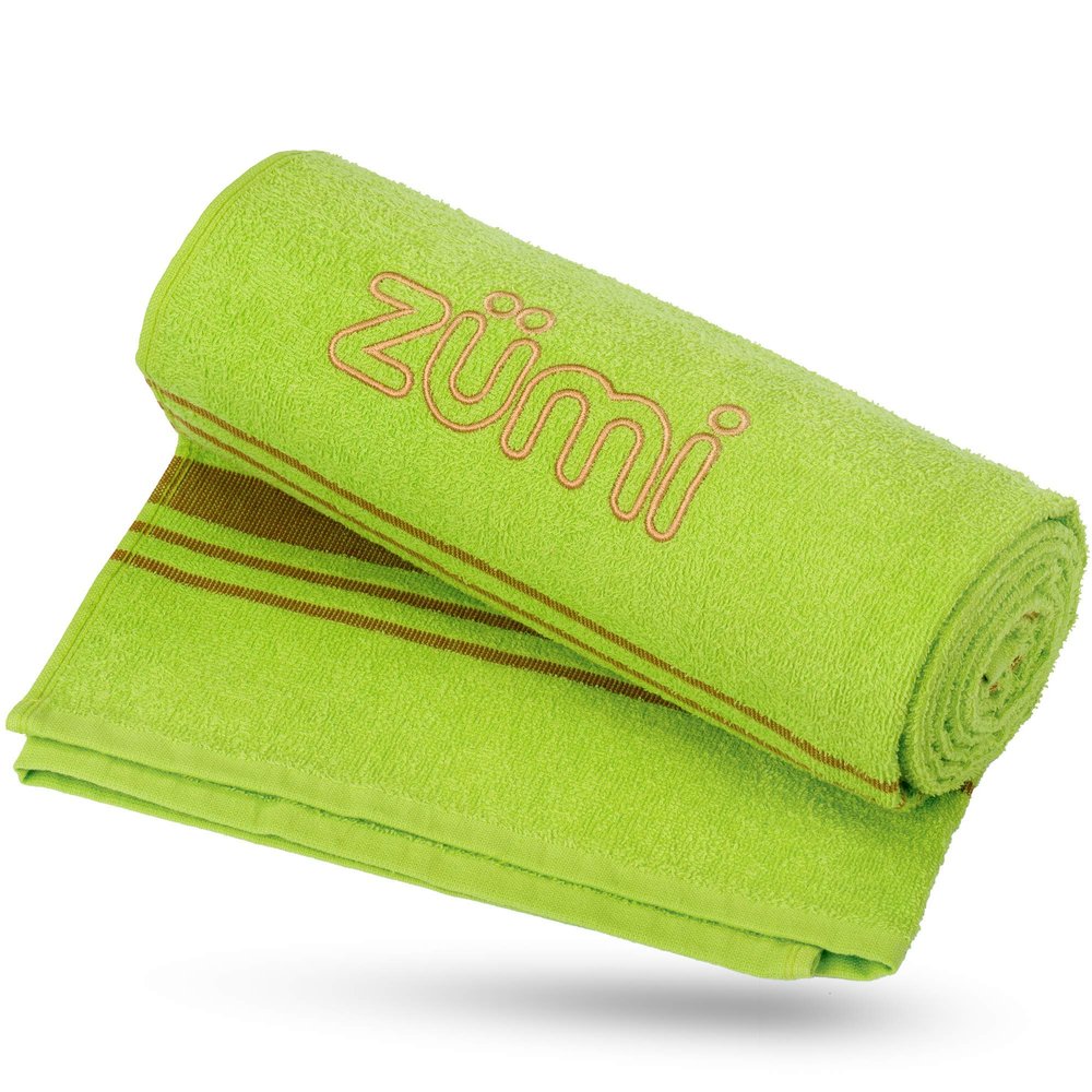 Zumi 100% Cotton Quick Dry Travel Towel - Soft, Thin, Compact, Highly Absorbent, Lightweight Camping Towel for Beach, Gym, Bath, Shower, Swimming, Dorm, RV - Green