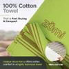 Zumi 100% Cotton Quick Dry Travel Towel - Soft, Thin, Compact, Highly Absorbent, Lightweight Camping Towel for Beach, Gym, Bath, Shower, Swimming, Dorm, RV - Green view 2