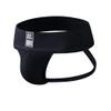 JOCKMAIL Athletic Supporter Underwear with 3" Waistband Gym Workout Strap Brief Men Thong (M, Black) view 4