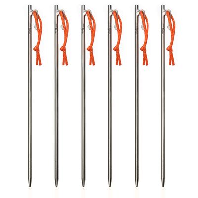 TiTo Titanium Tent Pegs Stakes Lightweight Snowfield Grassland Heavy Duty Tent Nails for Outdoor Camping Hiking and Plant Support Garden Stakes 4pcs/6pcs (8350mm-6pcs)