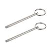 2 Pack Quick Release Pin, Diameter 1/4"(6.3mm), Overall Length 4.1"(105mm), Usable Length 3-1/2"(89mm), Full 316 Stainless Steel, Bimini Top Pin, Marine Hardware view 1