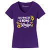 Happiness is Being A Nana Shirt Cute Floral Women V Neck T-Shirt view 1