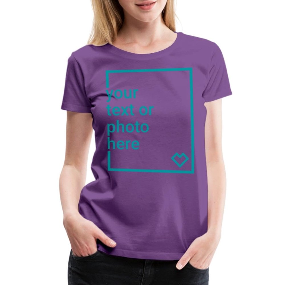 Spreadshirt Custom T-Shirt Add Your Own Text or Image Personalized Womens Premium T-Shirt, 3XL, Purple
