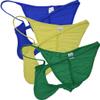 OROCOJUCO Men Pouch Thong String T-back Spandex Underwear Mini Bikini Jockstrap Tanga Pucker Bikini Briefs Pink 3-Pack, OR2104, Blue,Light Yellow,Green, L view 1