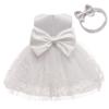 Bowknot Baby Girl Baptism Christening Ball Gown Dresses Toddler Wedding Bridesmaid Clothes Christmas Lace Tutu Dress 5T 6T White 120 view 1
