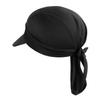 Sun Hat Visor Headwrap Pre Fitted Bandana Tied Hat with Brim Cycling Skull Cap Bandana Dew Rap Head Wrap Running Hat Men Women Head Scarf Cover Black view 1