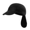 Sun Hat Visor Headwrap Pre Fitted Bandana Tied Hat with Brim Cycling Skull Cap Bandana Dew Rap Head Wrap Running Hat Men Women Head Scarf Cover Black view 2