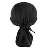 Sun Hat Visor Headwrap Pre Fitted Bandana Tied Hat with Brim Cycling Skull Cap Bandana Dew Rap Head Wrap Running Hat Men Women Head Scarf Cover Black view 3