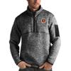 Antigua Men's Heather Black Cincinnati Bengals Fortune Quarter-Zip Pullover Jacket view 1
