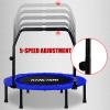 Kanchimi 40" Folding Mini Fitness Indoor Exercise Workout Rebounder Trampoline with Handle, Max Load 330lbsBlue view 4