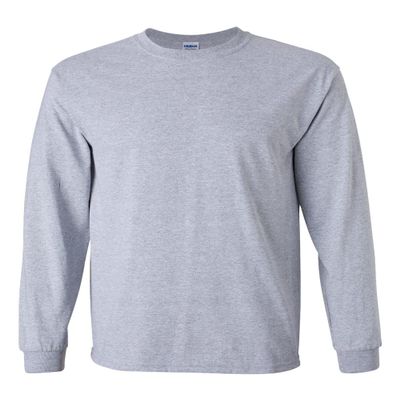 Cotton 6 oz. Long-Sleeve T-Shirt (G240) (Pack of 2) Military-Sportgrey XL