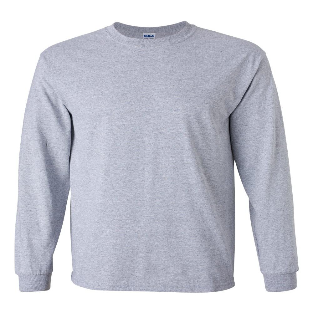 Cotton 6 oz. Long-Sleeve T-Shirt (G240) (Pack of 2) Military-Sportgrey XL