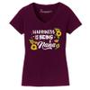 Happiness is Being A Nana Shirt Cute Floral Women V Neck T-Shirt view 1