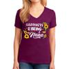 Happiness is Being A Nana Shirt Cute Floral Women V Neck T-Shirt view 2