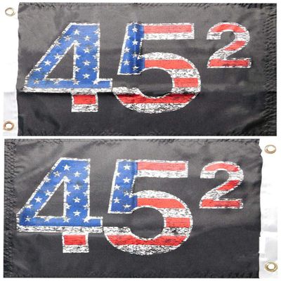 45 Squared Black USA Overlay 2-Sided 100D Woven12"x18" Boat Flag 50% polyester 50% nylon twill fabric Imported