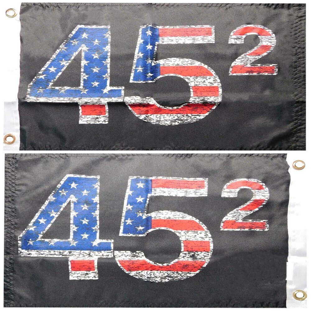 45 Squared Black USA Overlay 2-Sided 100D Woven12"x18" Boat Flag 50% polyester 50% nylon twill fabric Imported