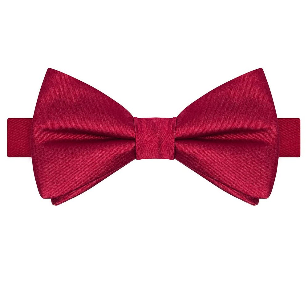 KissTies Pre-Tied Boys Bow Ties Apple Red Solid Satin Bowtie + Gift Box