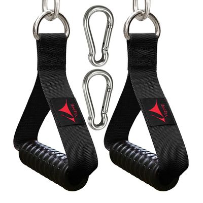 Vigoog Heavy Duty Gym Exercise Handles Attachment for Cable Machine,Resistance Band,Pulley System Home Fitness Workout Equipment, with Elastic Rubber Grip and 2 Large Carabiners