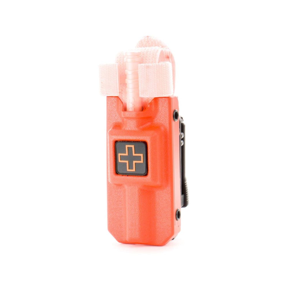 Eleven 10 Rigid TQ Case for C-A-T Tourniquet, Rescue Orange, Belt Attachment