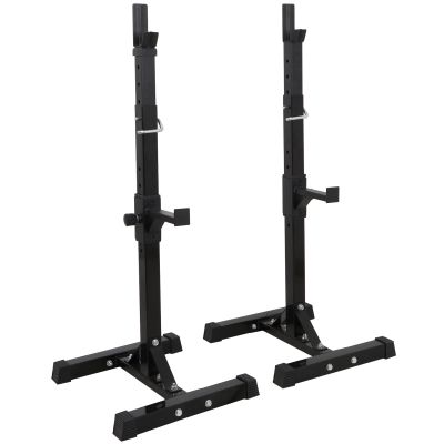 Saturnpower Pair of Adjustable Squat Rack 40inch-66inch Barbell Bracket Solid Steel Free Press Bench, Home Gym Portable Dumbbell Racks Stands, Family Sports Fitness Equipment,Black