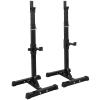 Saturnpower Pair of Adjustable Squat Rack 40inch-66inch Barbell Bracket Solid Steel Free Press Bench, Home Gym Portable Dumbbell Racks Stands, Family Sports Fitness Equipment,Black view 1