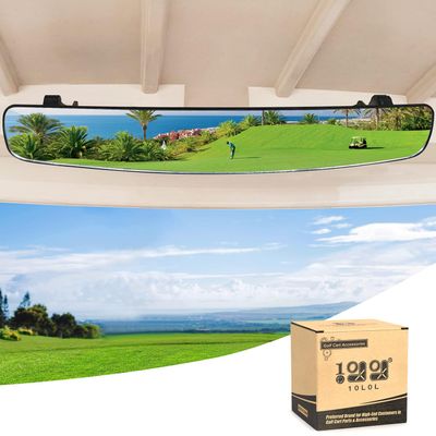 10L0L Golf Cart Rear View Mirror for Yamaha EZGO Club Car, 16.5" Extra Wide 180 Degree Panoramic Rearview Mirror