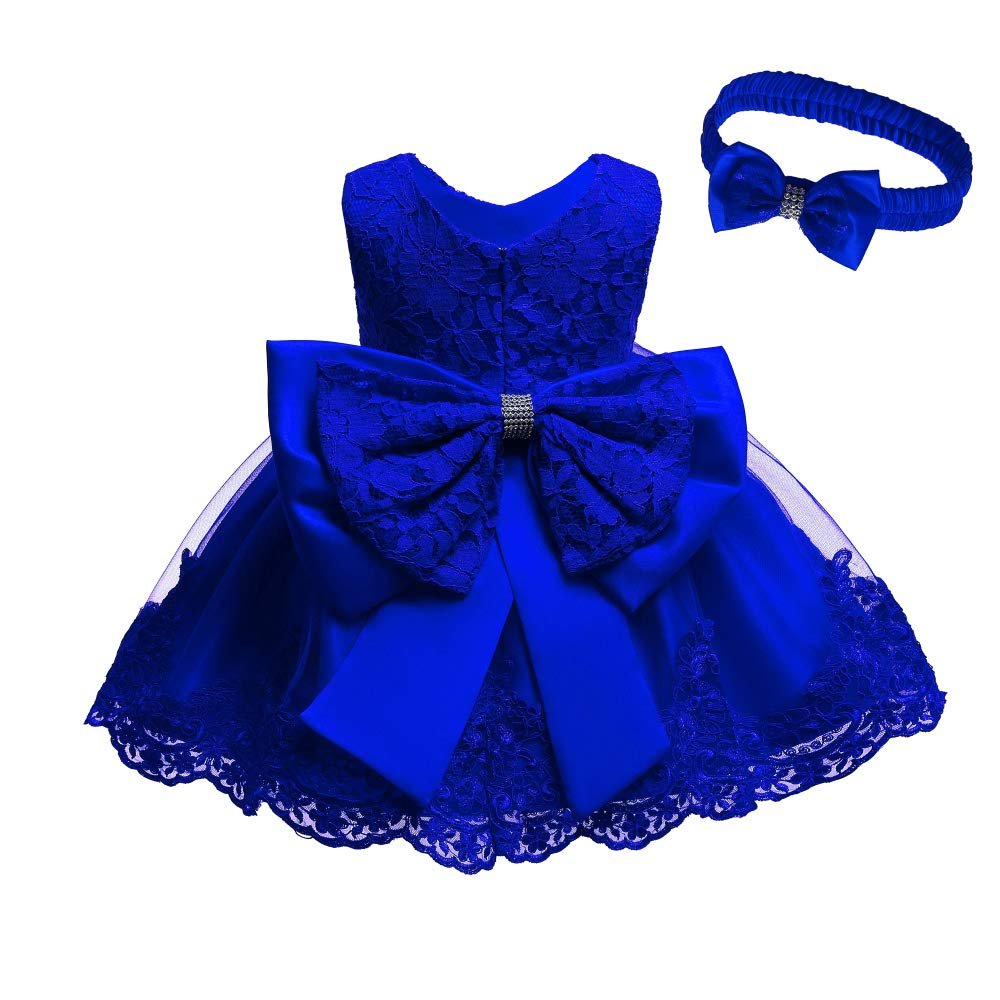 Christening Lace Birthday Christmas Easter Special Occasion Flower Baby Girl Dress Princess Formal Prom Tutu Ball Gown 24M Royal Blue