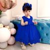 Christening Lace Birthday Christmas Easter Special Occasion Flower Baby Girl Dress Princess Formal Prom Tutu Ball Gown 24M Royal Blue view 2