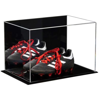 Better Display Cases Acrylic Kids Shoes Display Case - Medium Rectangle Box with Mirror Case and Black Base 12" x 8.25" x 8" (A004, V41)