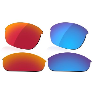 LenzReborn Polarized Lens Replacement for Oakley Half Jacket Sunglass - Fire Red+Ice Blue