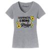 Happiness is Being A Nana Shirt Cute Floral Women V Neck T-Shirt view 1