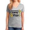 Happiness is Being A Nana Shirt Cute Floral Women V Neck T-Shirt view 2