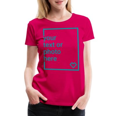 Spreadshirt Custom T-Shirt Add Your Own Text or Image Personalized Womens Premium T-Shirt, 3XL, Dark Pink