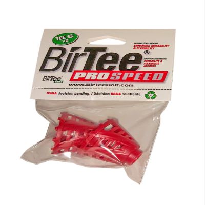 BirTee Pro Golf Tees - Size #6 (1 1/2") Individual Size Pack - 2 Tees Per Pack. Winter/Mat/Simulator Tees (Red)
