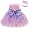 Bowknot Baby Girl Baptism Christening Ball Gown Dresses Toddler Wedding Bridesmaid Clothes Christmas Lace Tutu Dress 5T 6T Pink Purple 120 view 1