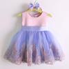 Bowknot Baby Girl Baptism Christening Ball Gown Dresses Toddler Wedding Bridesmaid Clothes Christmas Lace Tutu Dress 5T 6T Pink Purple 120 view 3