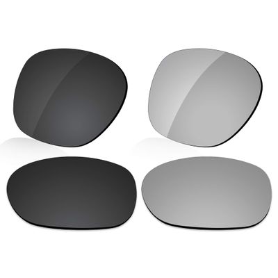 LenzReborn Polarized Lens Replacement for Oakley Garage Rock OO9175 Sunglass - Dark Black+Silver Grey
