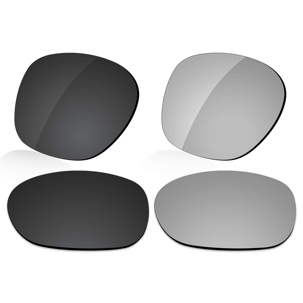 LenzReborn Polarized Lens Replacement for Oakley Garage Rock OO9175 Sunglass - Dark Black+Silver Grey