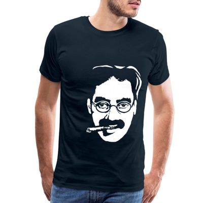 Spreadshirt Groucho Marx Portrait Men's Premium T-Shirt, L, deep Navy