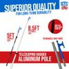 BTG GEAR 5 ft to 8.5 ft Marine-Grade Telescoping Boat Pole w/Removable Hook for Docking, Floating, Extra-Strong Aluminum, Boats up to 40 ft view 2