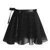 Jowowha Girls Dance Dress Short Sleeve Ballet Gymnastics Leotard Chiffon Wrap Tutu Skirt Ballet Performance Dance Wear Black 3-4 view 4