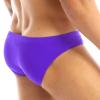 easyforever Mens Smooth Solid Color Bikini Briefs Lingerie Low Rise Bulge Pouch Panties Underpants Purple Large view 3