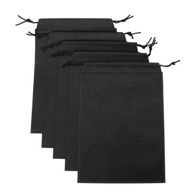 Hansber 5 Pcs Lightweight Drawstring Storage Bag for Adult Game Toys/Travel/Sports Black One_Size