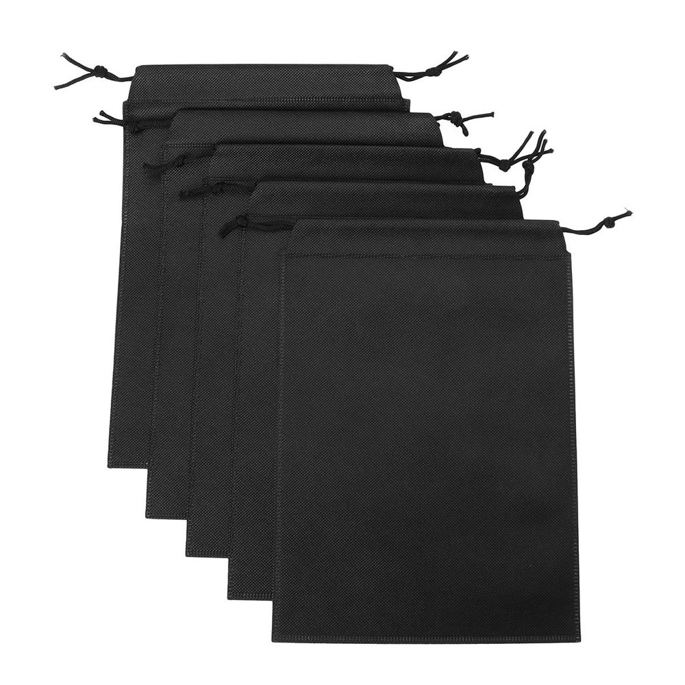 Hansber 5 Pcs Lightweight Drawstring Storage Bag for Adult Game Toys/Travel/Sports Black One_Size