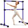 Costzon Ballet Bar, 4ft Freestanding Double Ballerina Bar with Adjustable Height, Heavy Duty Dancing Bar w/Foam Pads, Portable Ballet Barre for Home, Pilates Equipment for Kids & Adults (Purple) view 1