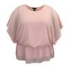 LEEBE Women and Plus Size Double-Layered Print Chiffon Poncho Blouse Top (Small-5X) (3X, Dusty Pink) view 1
