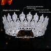Aoligrace Luxury Cubic Zirconia Wedding Round Tiaras CZ Queen Princess Large Crowns Pageant Hair Jewelry Gifts for Women Wife view 3