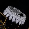 Aoligrace Luxury Cubic Zirconia Wedding Round Tiaras CZ Queen Princess Large Crowns Pageant Hair Jewelry Gifts for Women Wife view 4